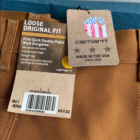 NWT Carhartt Firm Duck Double-Front Work Dungaree - Picture 5 of 5